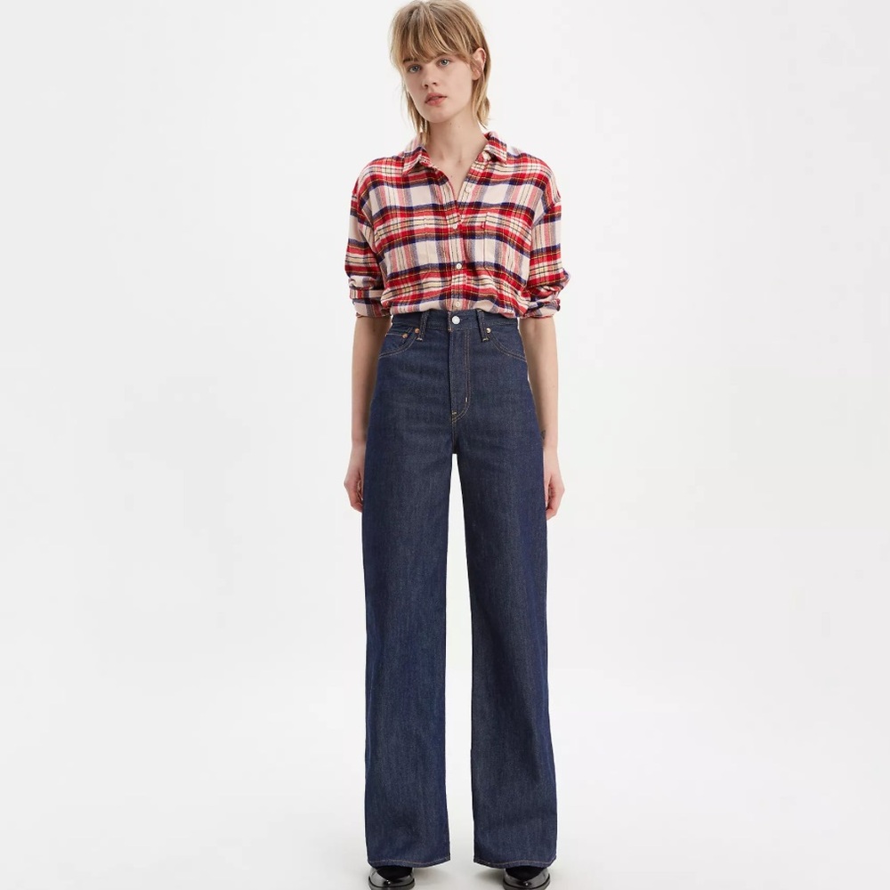 Levi’s Ribcage Wide Leg Dark Wash Jeans